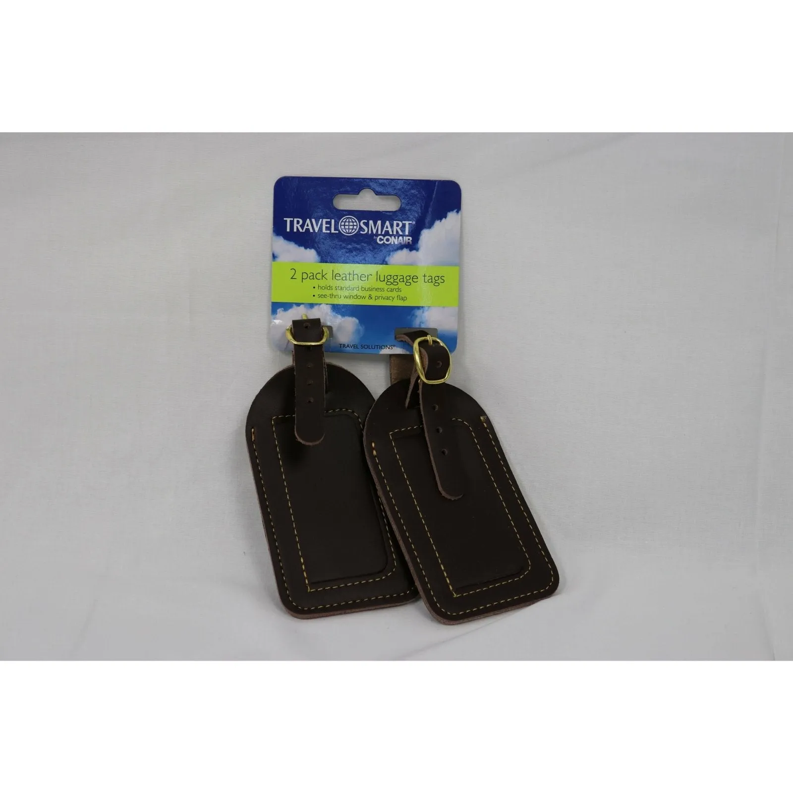 2-PK Leather Luggage Tag