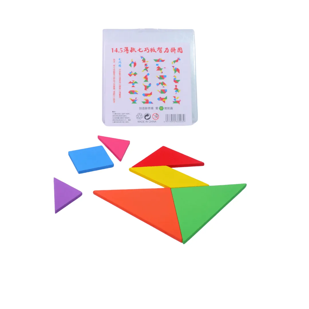 5 in 1 Best combo of Tangram, thirteen troublesome, small shapes 2, shapes medium Puzzles(Random colour will be send)