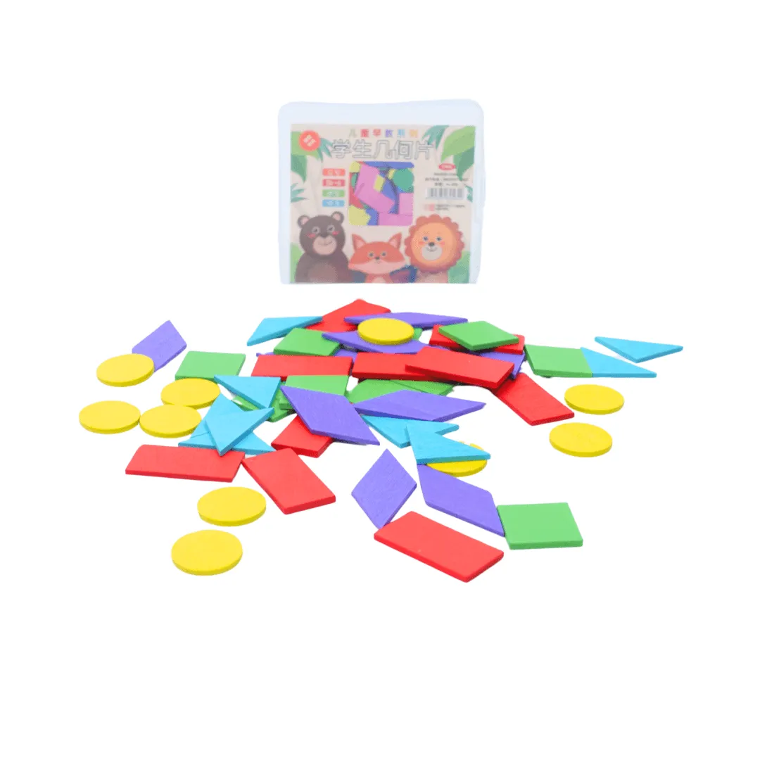 5 in 1 Best combo of Tangram, thirteen troublesome, small shapes 2, shapes medium Puzzles(Random colour will be send)