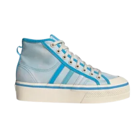 Adidas Women's Nizza Platform Mid Shoes - Almost Blue / Pantone / Wonder White