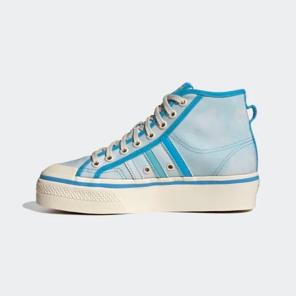 Adidas Women's Nizza Platform Mid Shoes - Almost Blue / Pantone / Wonder White