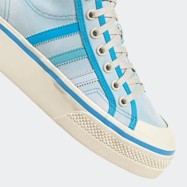 Adidas Women's Nizza Platform Mid Shoes - Almost Blue / Pantone / Wonder White