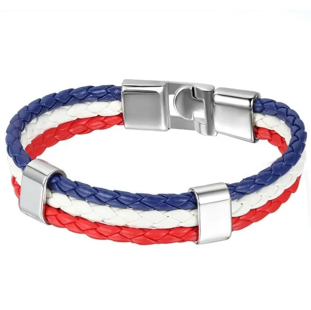 America Flag Braided Bracelet