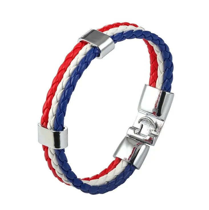 America Flag Braided Bracelet