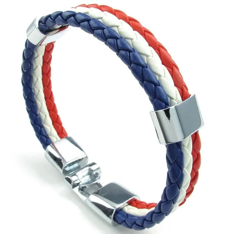 America Flag Braided Bracelet