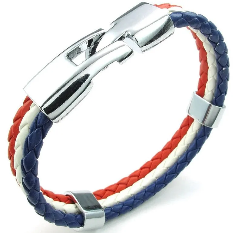 America Flag Braided Bracelet