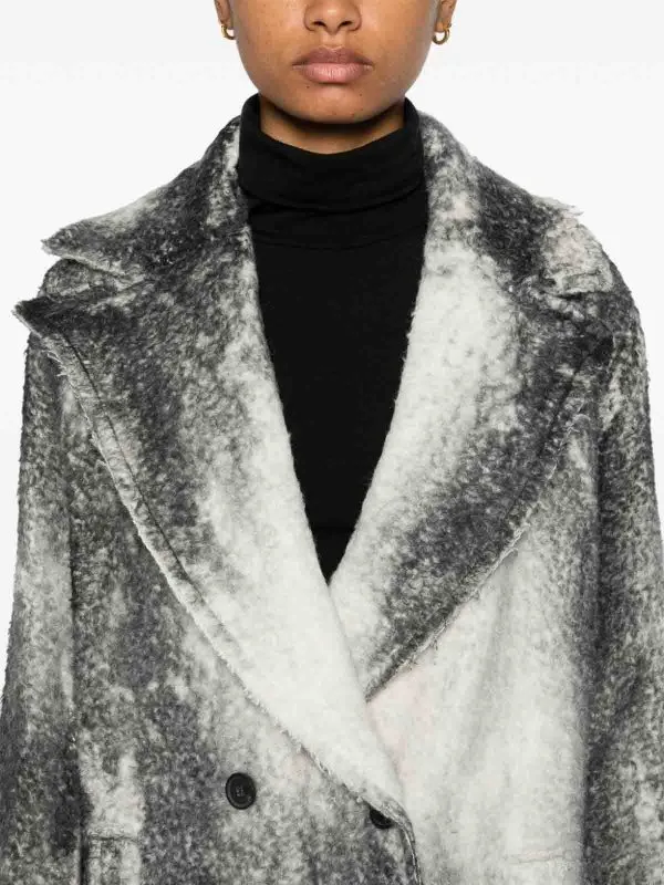 Avant Toi Marble Effect Wool Coat