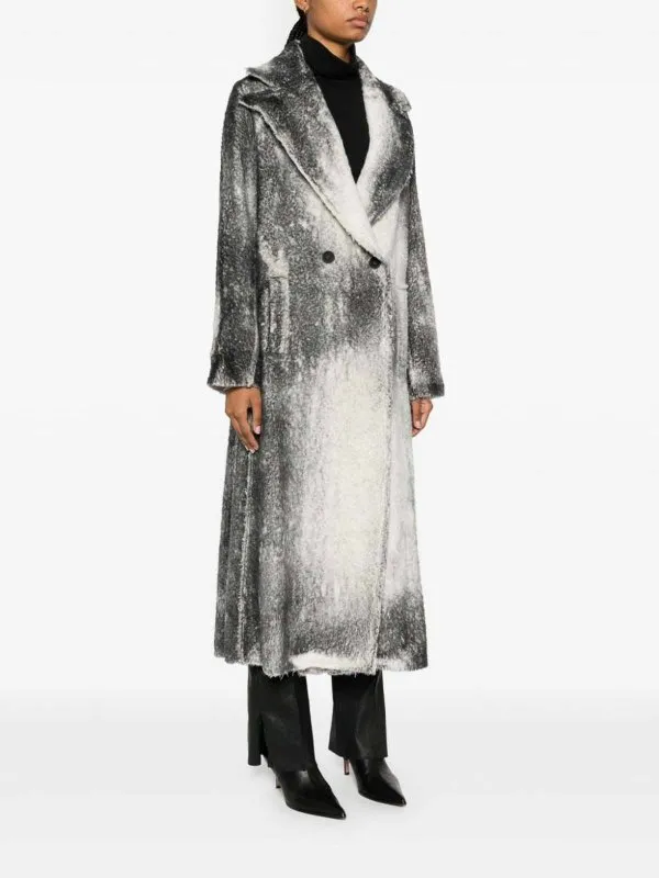 Avant Toi Marble Effect Wool Coat