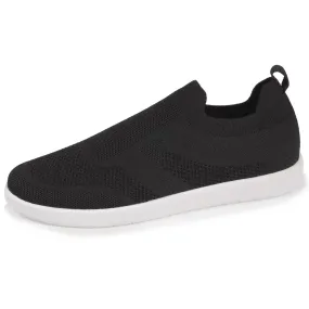 Baskets Confort Femme Slip-on à bandes Noir