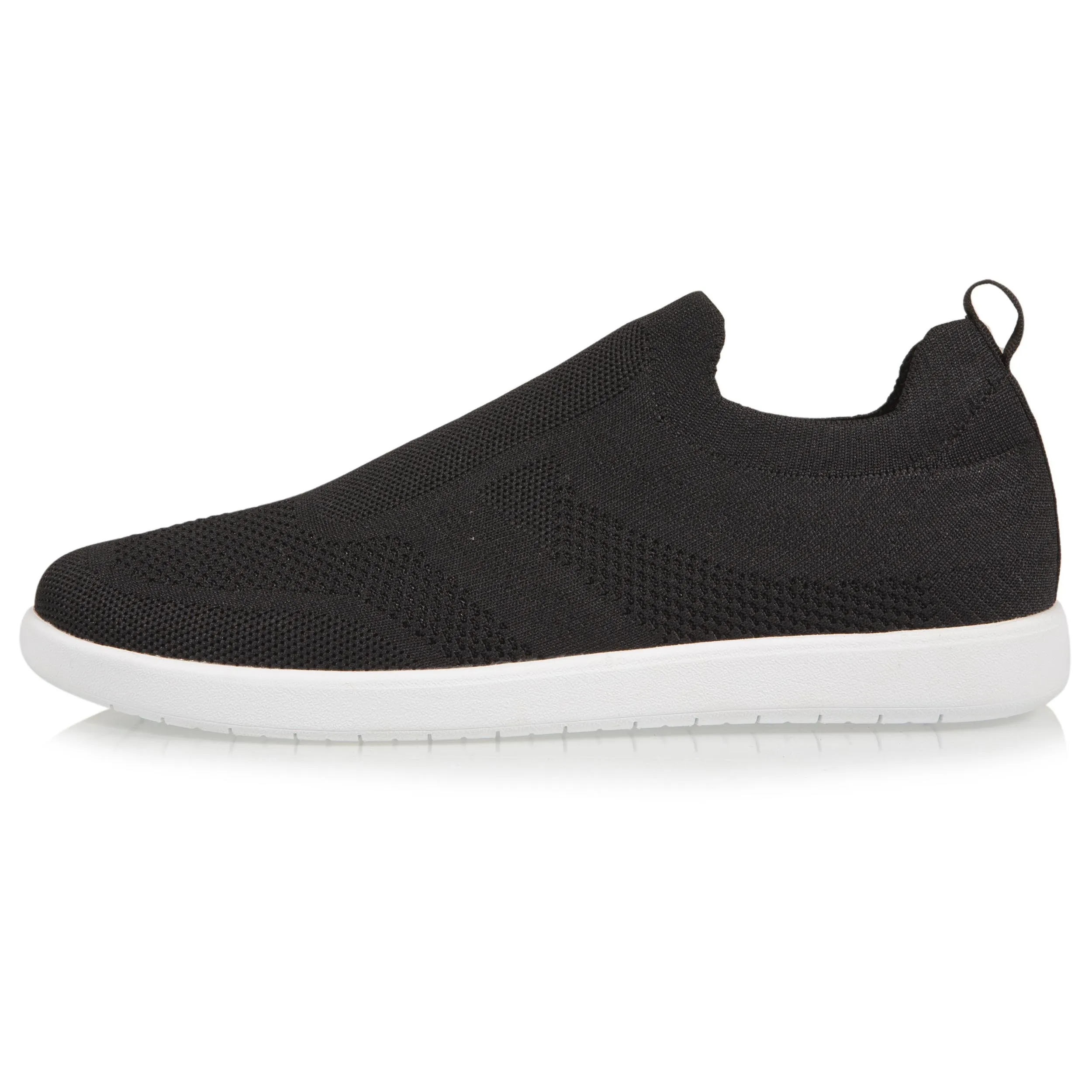 Baskets Confort Femme Slip-on à bandes Noir