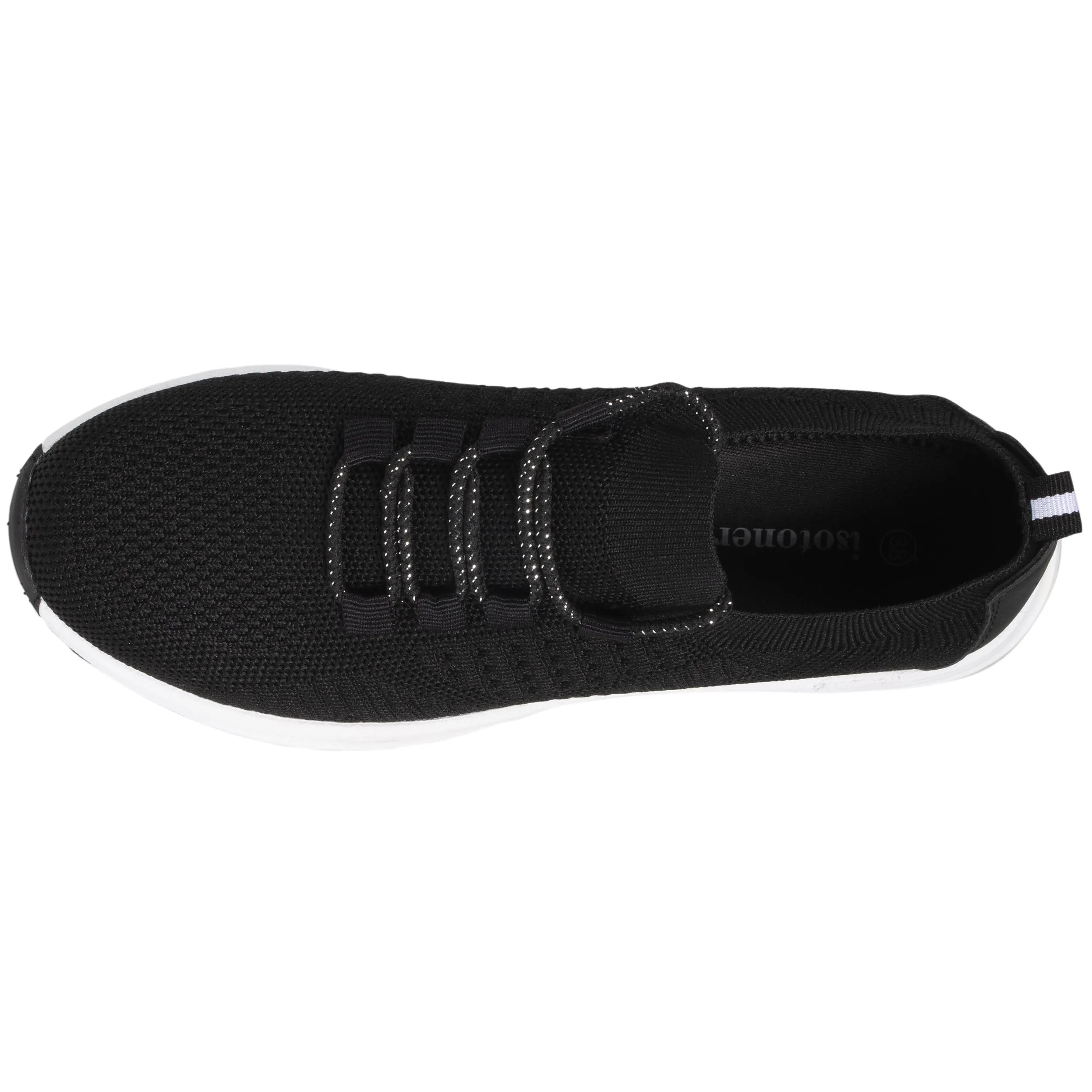 Baskets Confort Femme Slip-on à lacets Noir