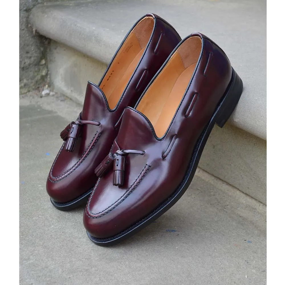 Berwick 1707 Tasselled Slip On (8491) - Burgundy Rois