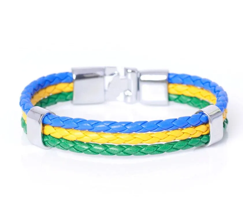 Brazil Flag Braided Bracelet