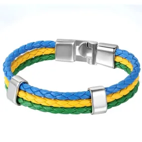 Brazil Flag Braided Bracelet