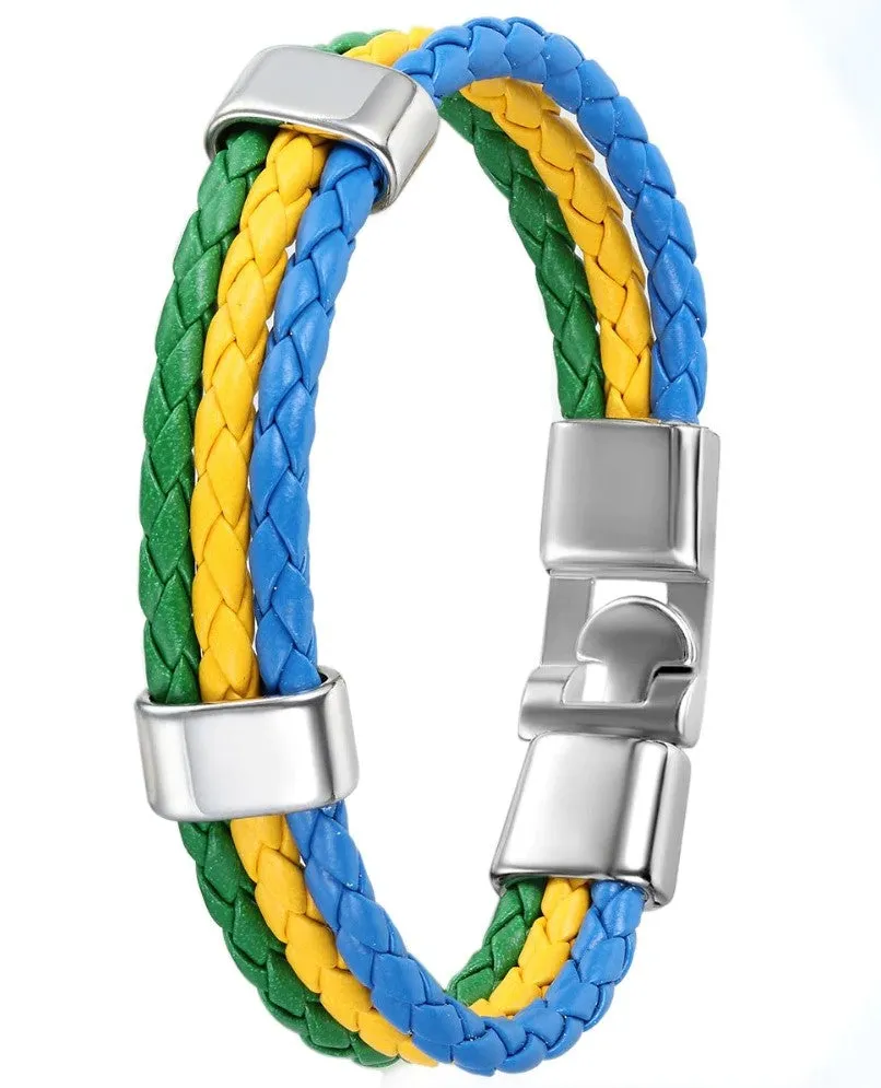 Brazil Flag Braided Bracelet