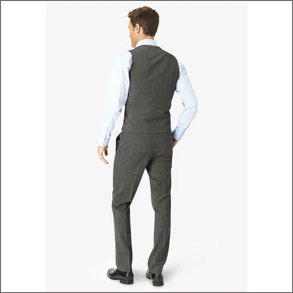 Brook Taverner Cassino Grey Check  Waist Coat***