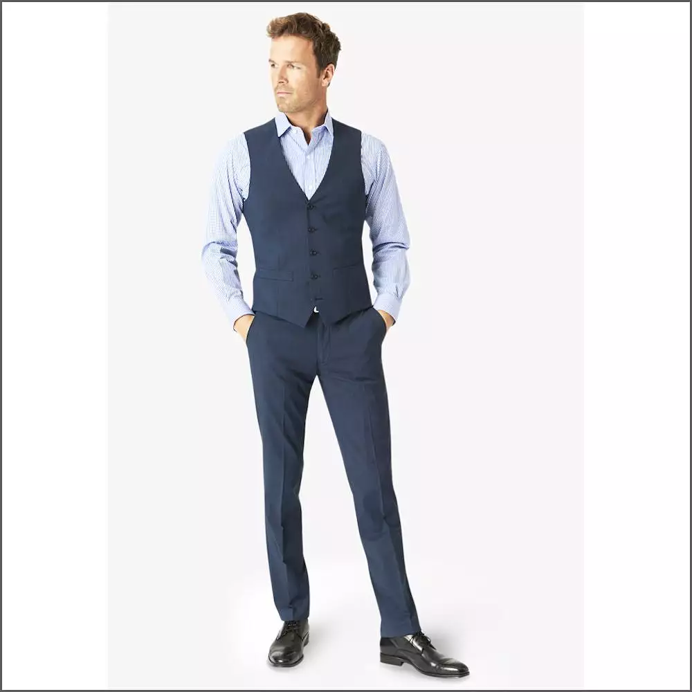 Brook Taverner Cassino Navy Check  Waist Coat<>