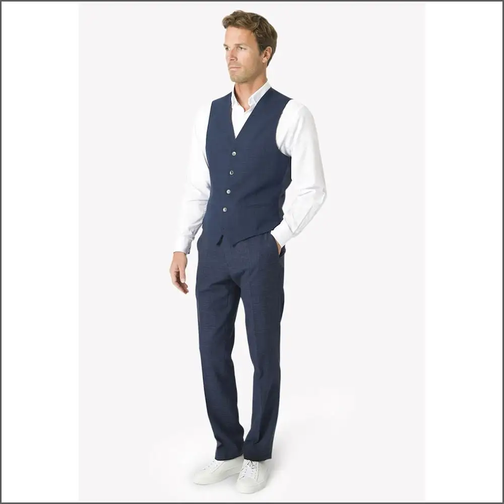 Brook Taverner Tailored Navy Tailored  Waist Coat<><>