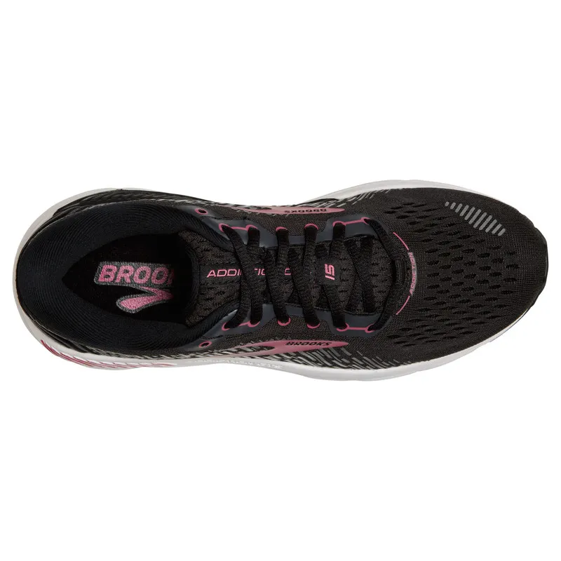 Brooks Womens Addiction GTS 15 Athletic Shoes- Black/Ebony