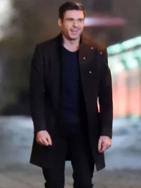 Buy Eternals Richard Madden Black Wool Coat