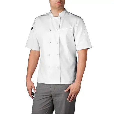 Chefwear Three Star Short Sleeve Cloth Knot Button Chef Jacket