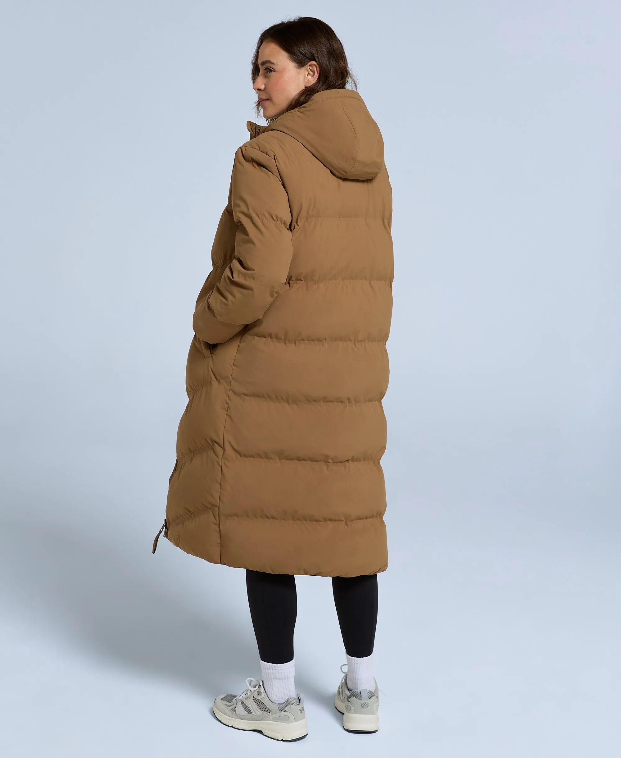 Cocoon Womens Borg Lined Padded Coat - Tan