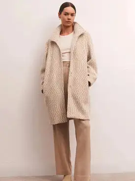 Connor Mohair Knit Coat - Whisper White