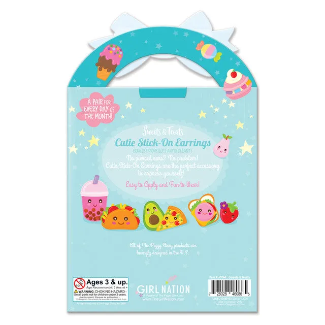 Cutie Stick-On Earrings - 32 Pairs - Sweets & Treats