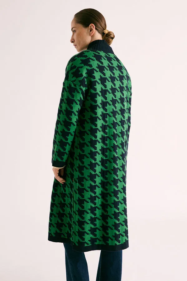 Devernois NIELE HOUNDSTOOTH MERINO WOOL COAT