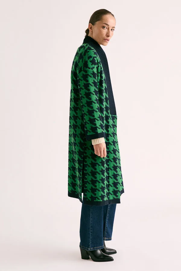 Devernois NIELE HOUNDSTOOTH MERINO WOOL COAT