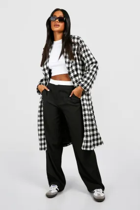 Dogtooth Structured Wool Coat