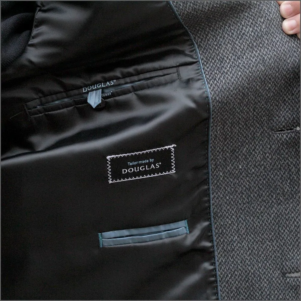 Douglas Karison Charcoal Grey Herringbone Coat<>