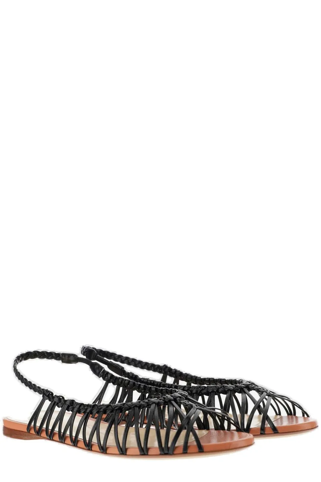 Francesco Russo Caged-Strap Slingback Slip-On Sandals