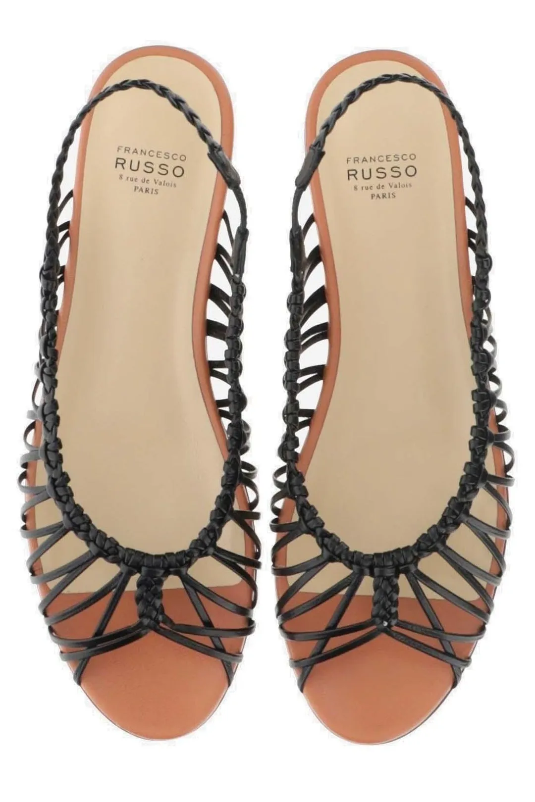 Francesco Russo Caged-Strap Slingback Slip-On Sandals