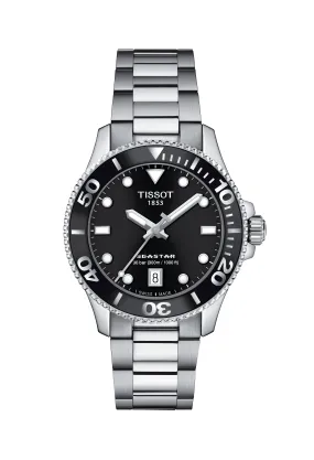 Gents Tissot 36mm Seastar 1000 Black Dial Stainless Steel Bracelet Watch