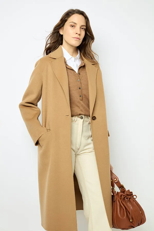 Gerard Darel LANAIA STRAIGHT CUT DOUBLE FACE WOOL COAT