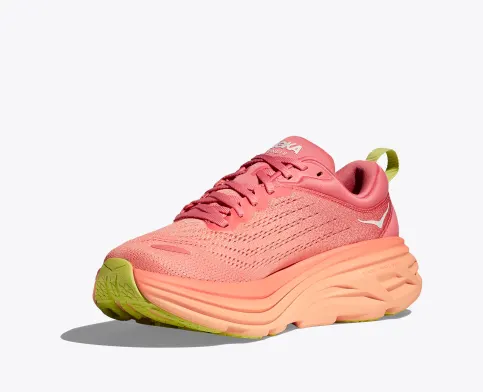 Hoka Women’s Bondi 8 Athletic Shoes-Coral/Papaya