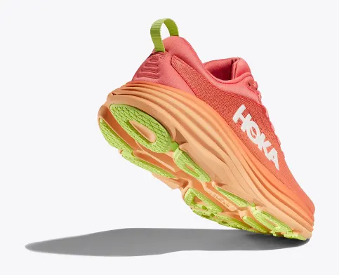 Hoka Women’s Bondi 8 Athletic Shoes-Coral/Papaya