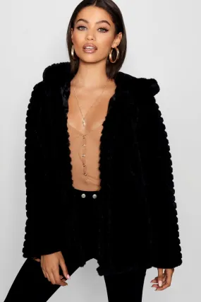 Hooded Faux Fur Coat