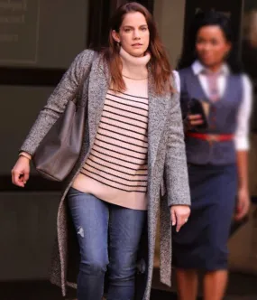 Inventing Anna Chlumsky Grey Wool Coat