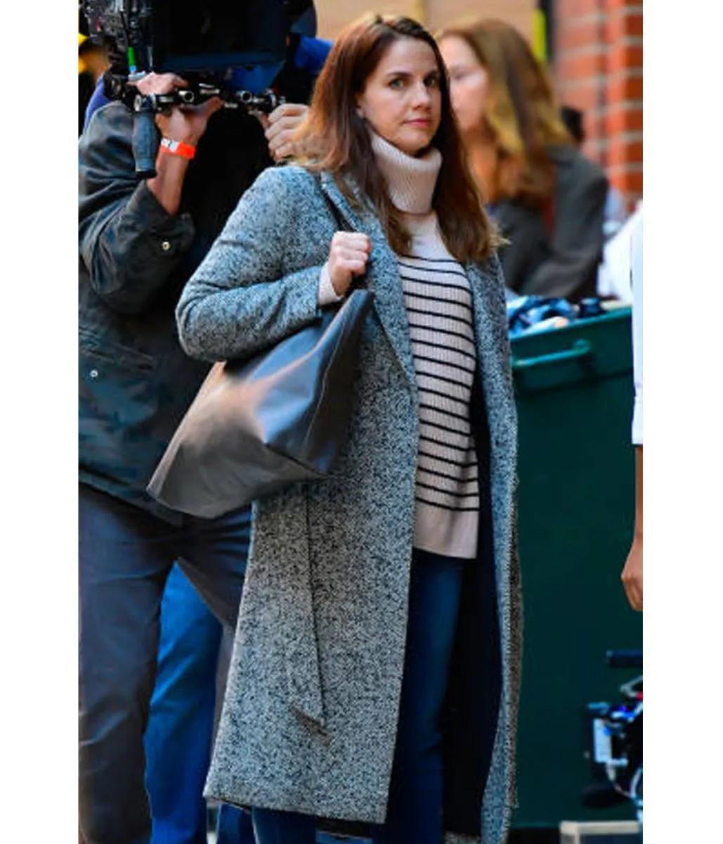 Inventing Anna Chlumsky Grey Wool Coat