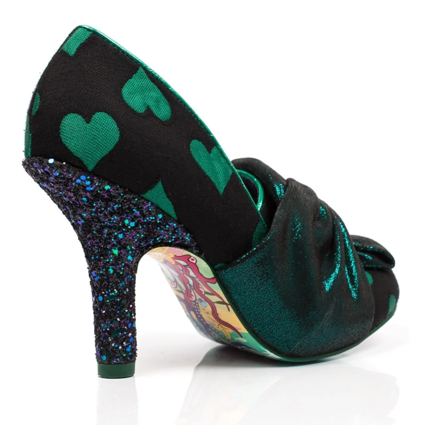 Irregular Choice – Ooh La La Green Hearts Heels