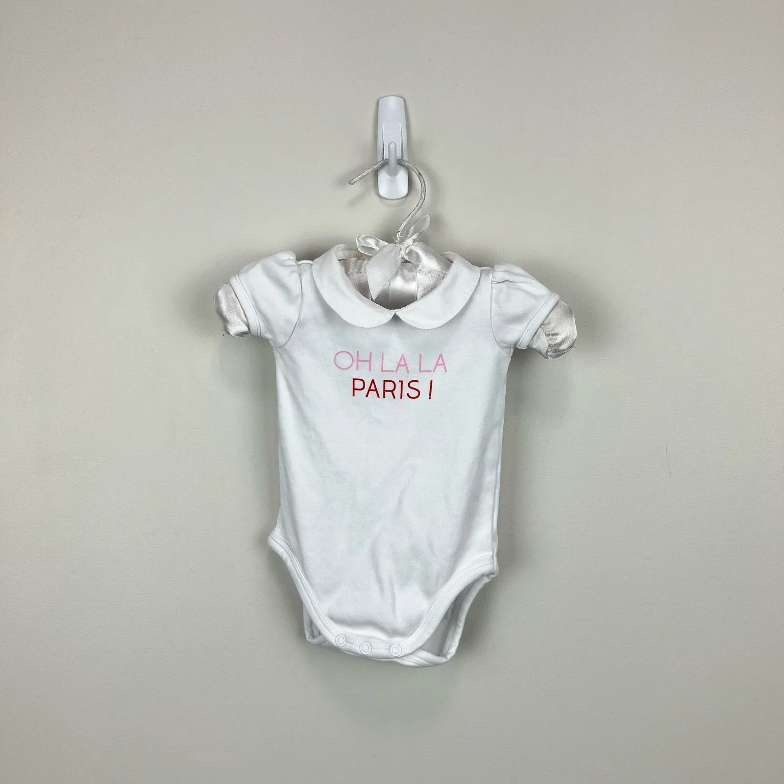 Jacadi Oh La La Paris! White Bodysuit 1 Month