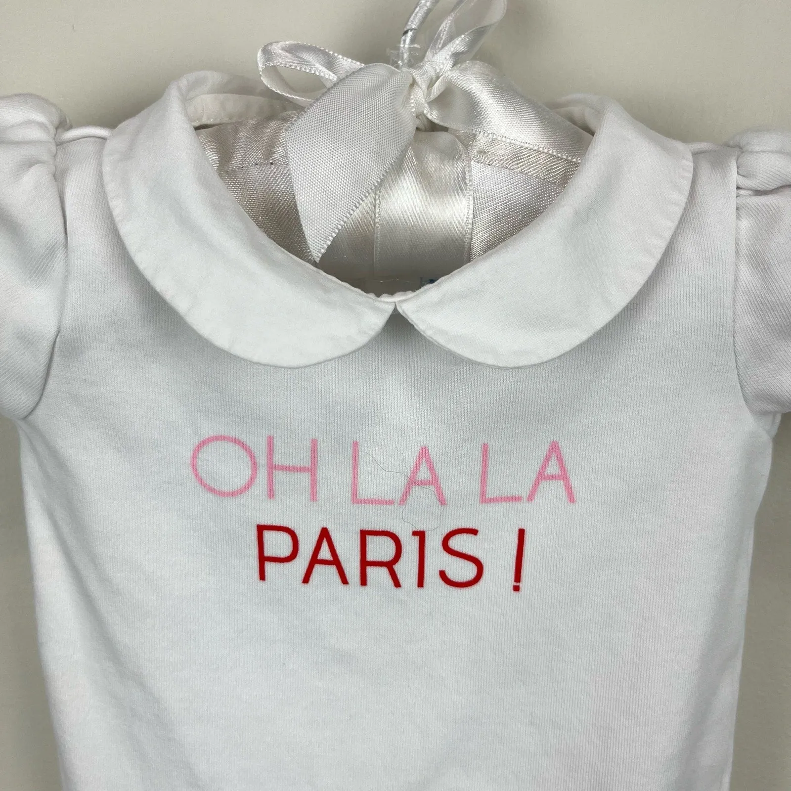 Jacadi Oh La La Paris! White Bodysuit 1 Month