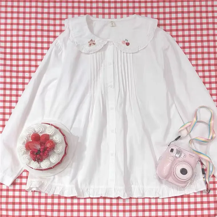 JAPANESE “CHERRY & BEAR” EMBROIDERED SHIRT BY44444