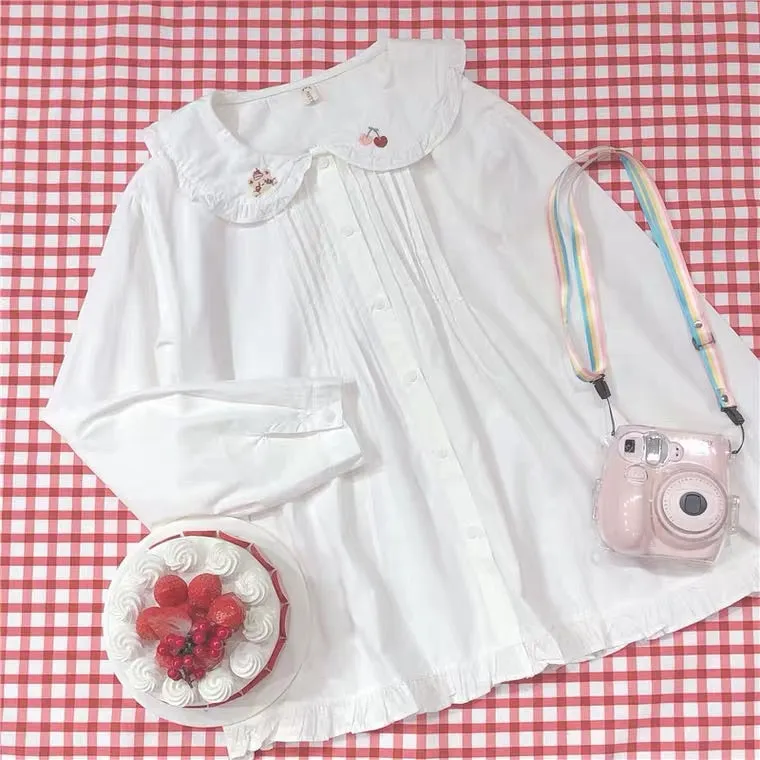 JAPANESE “CHERRY & BEAR” EMBROIDERED SHIRT BY44444