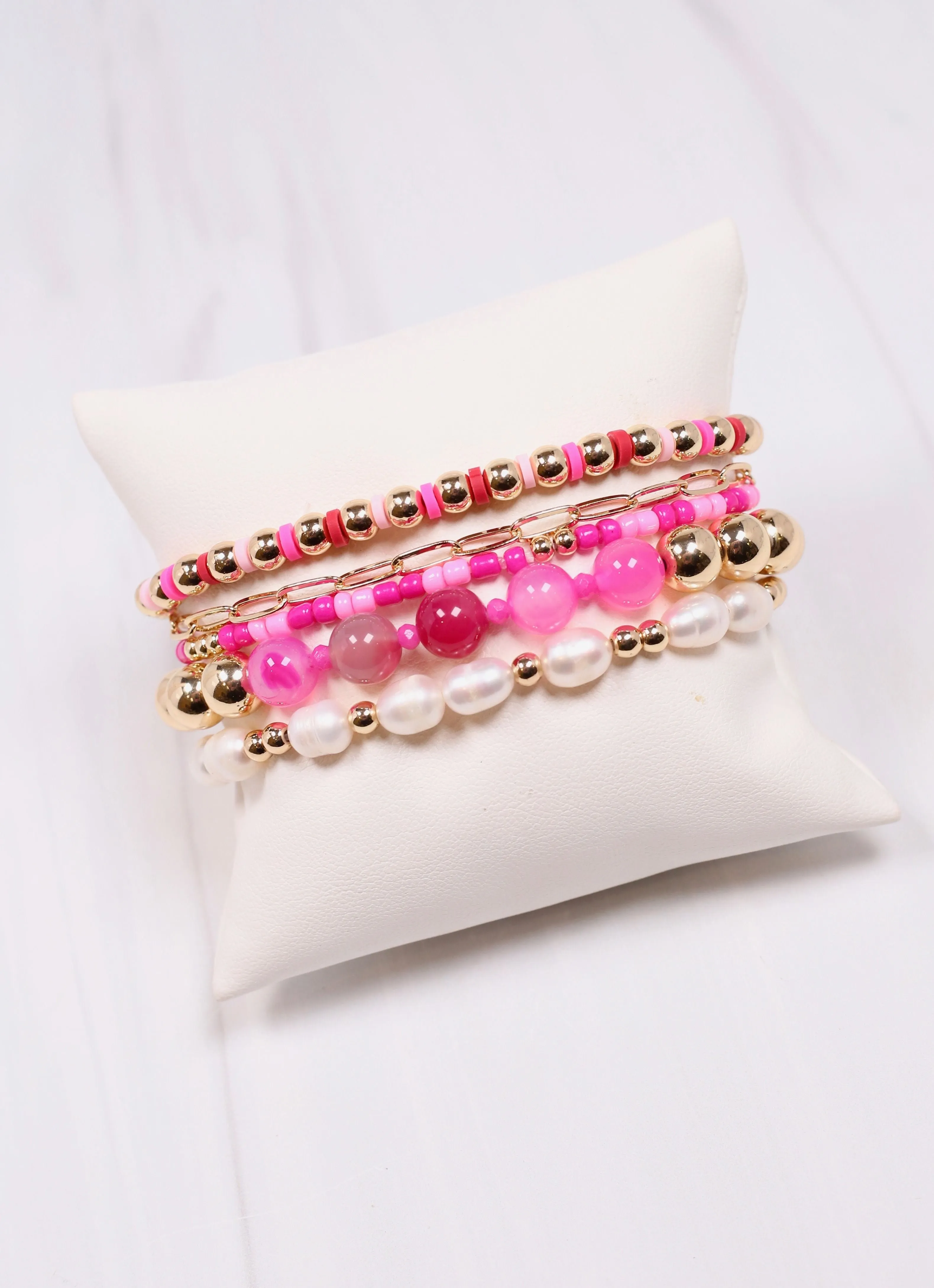 Kendrick Bracelet Set HOT PINK