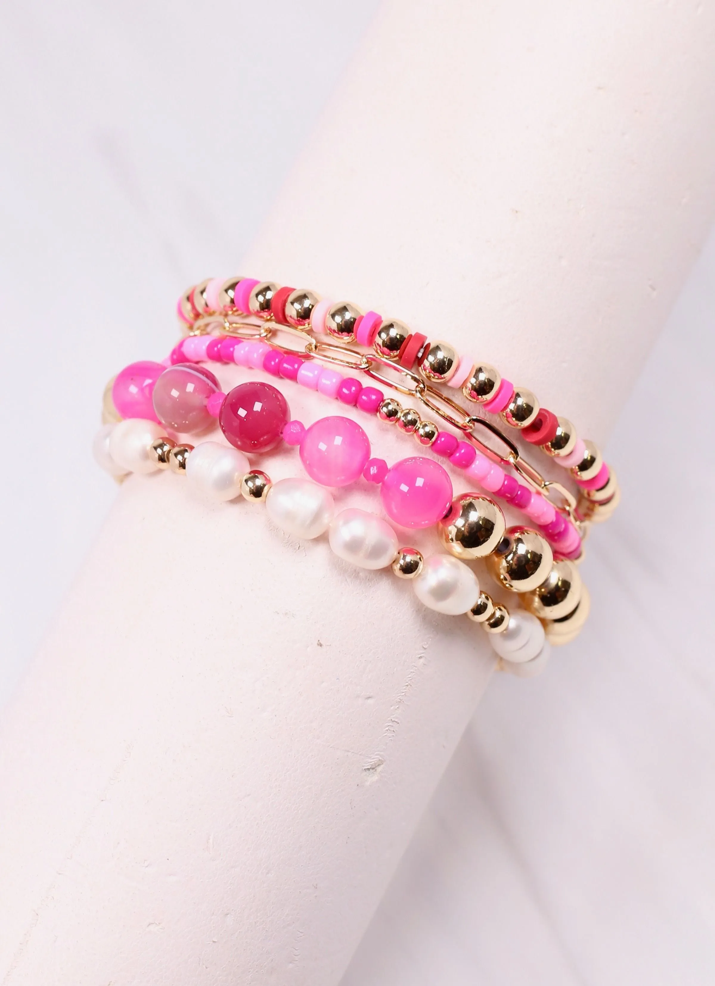 Kendrick Bracelet Set HOT PINK