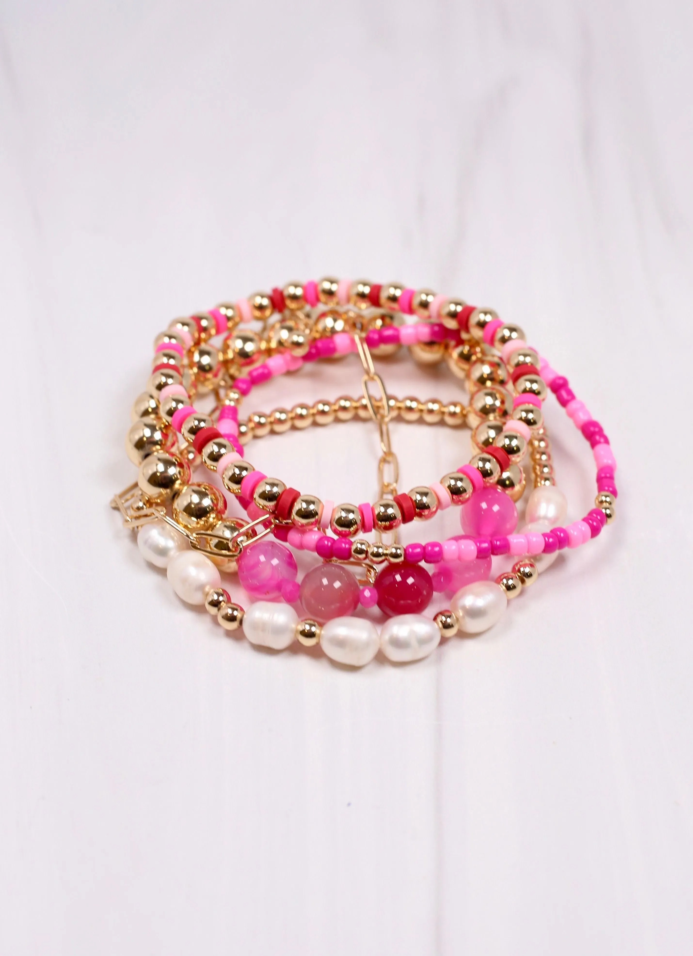 Kendrick Bracelet Set HOT PINK