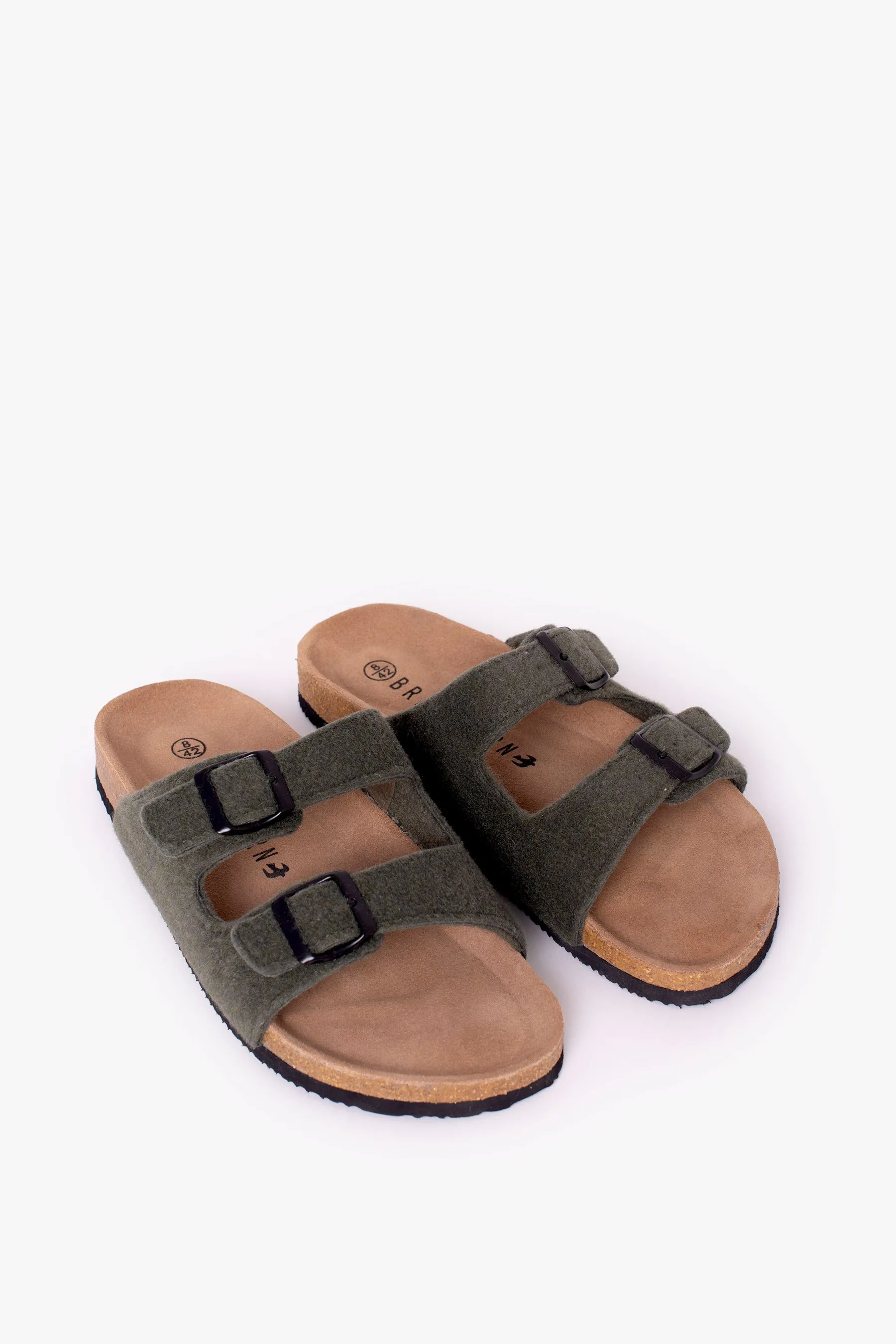 Khaki Felt Sandals